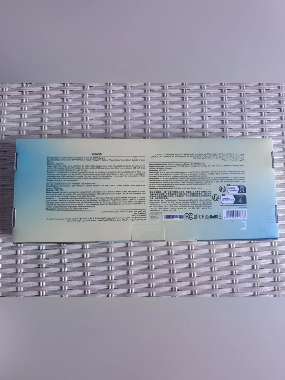 MINISO Blue and Green Wireless Keyboard